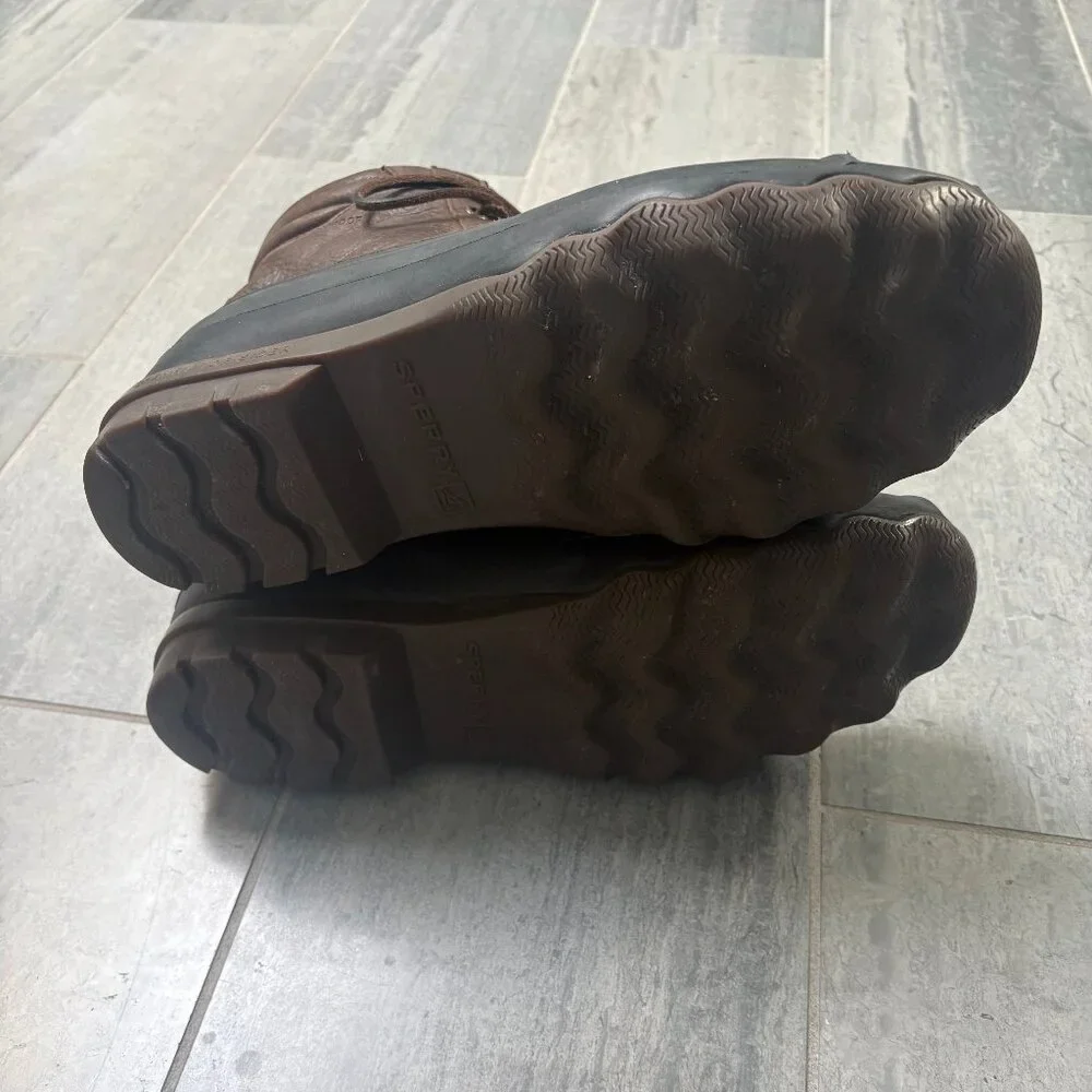 Sperry Waterproof Lined Leather Duck Boots Brown 9.5